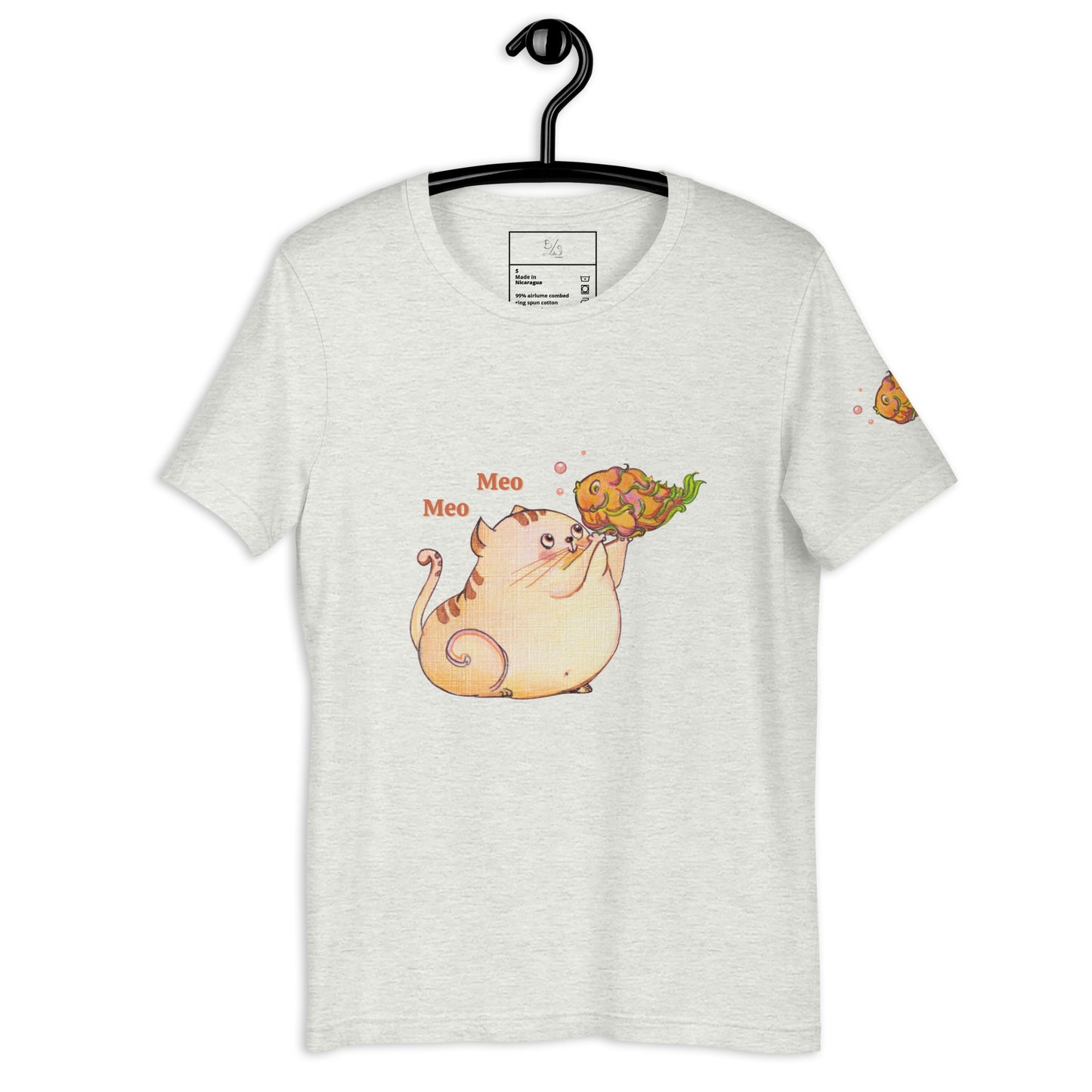 Cute Cat with Dragon Fruit Fish T-Shirt