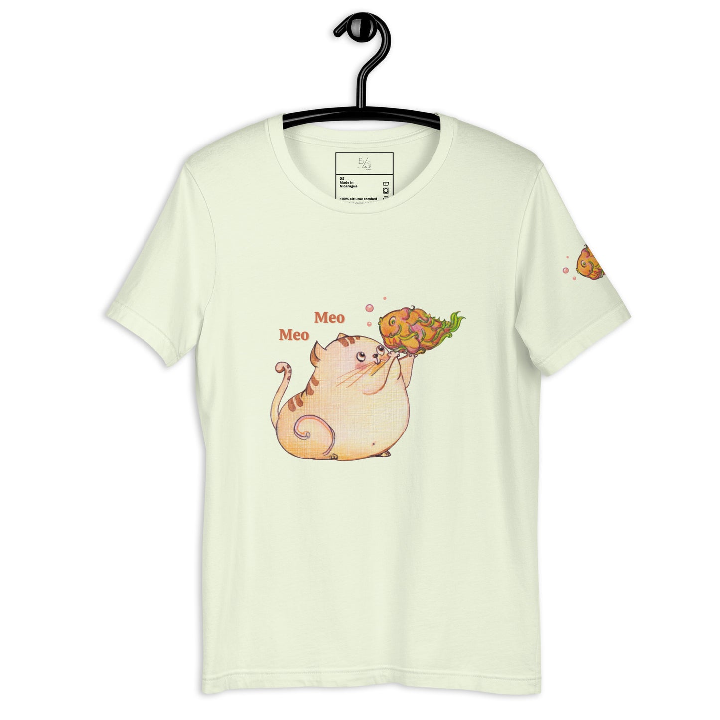 Cute Cat with Dragon Fruit Fish T-Shirt