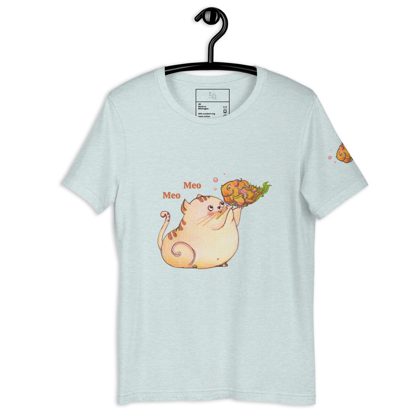 Cute Cat with Dragon Fruit Fish T-Shirt