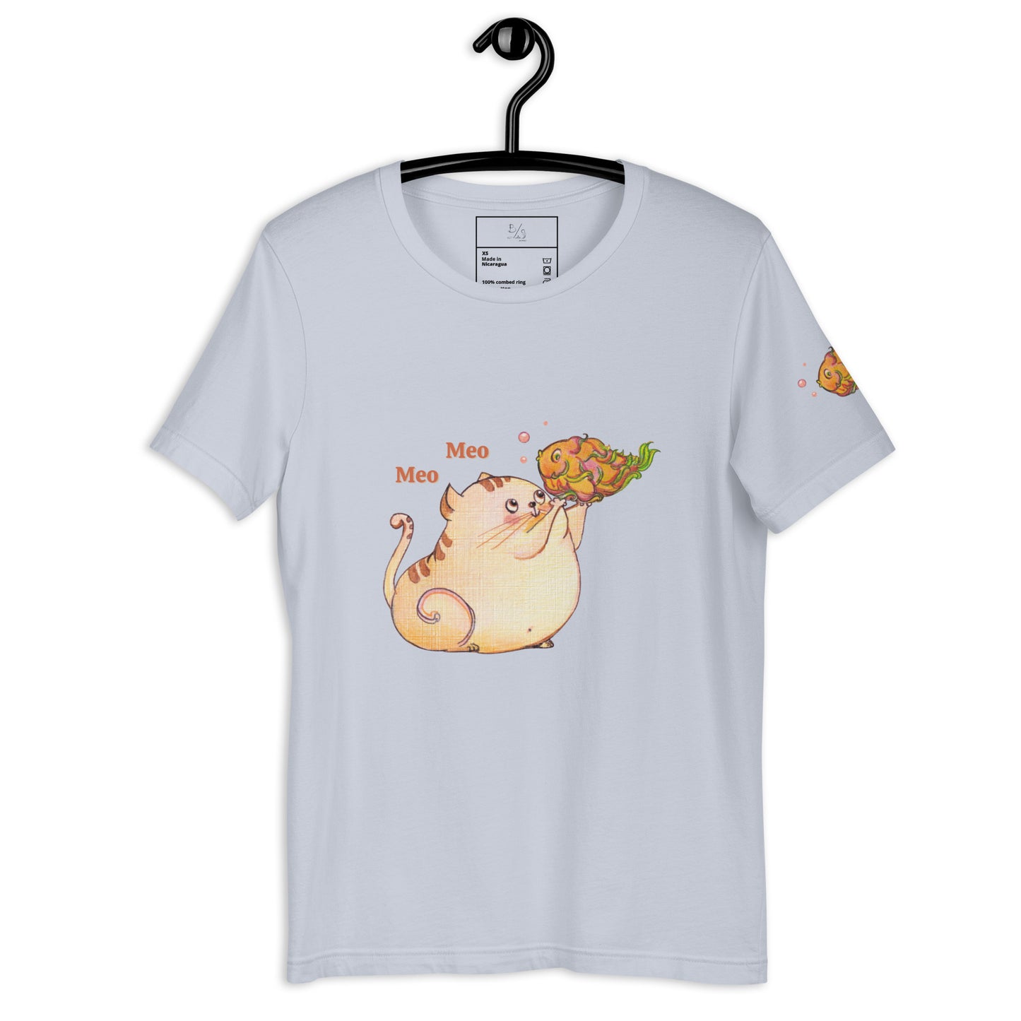 Cute Cat with Dragon Fruit Fish T-Shirt