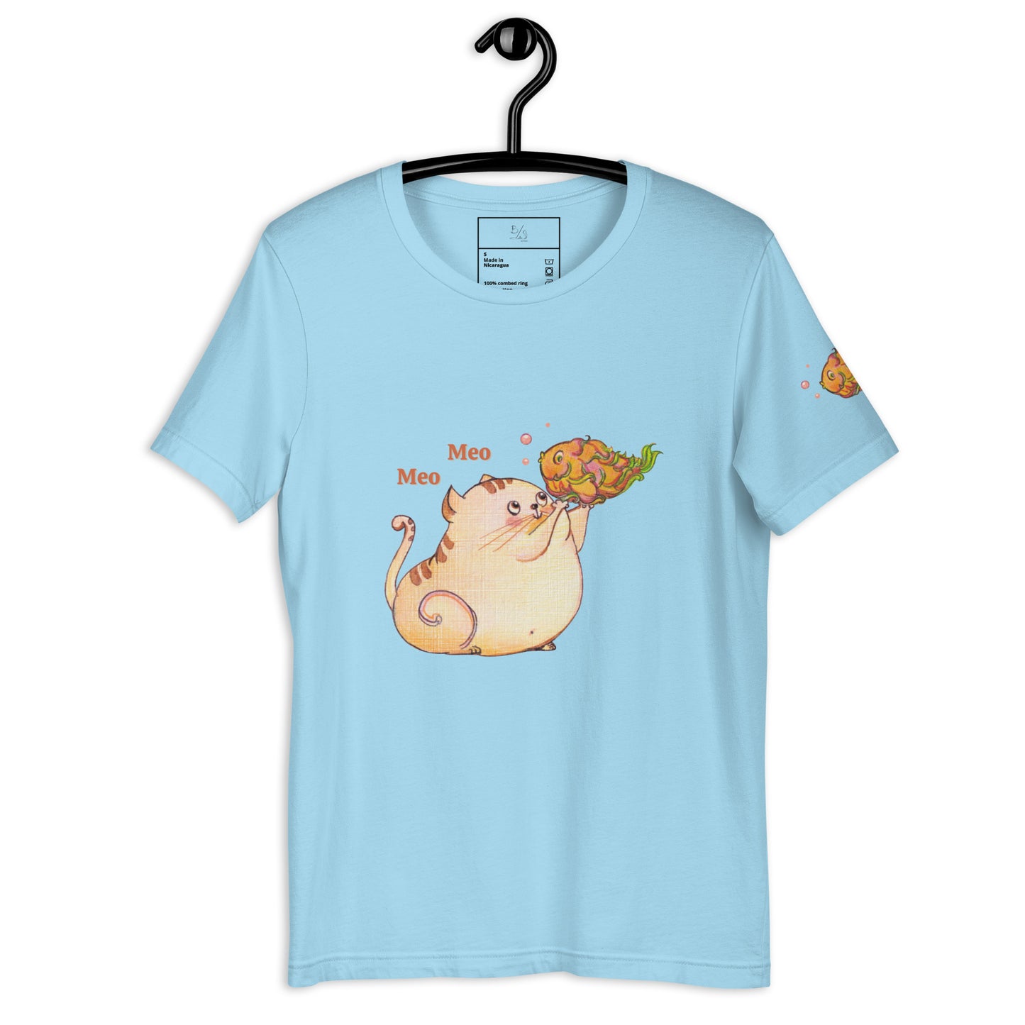 Cute Cat with Dragon Fruit Fish T-Shirt