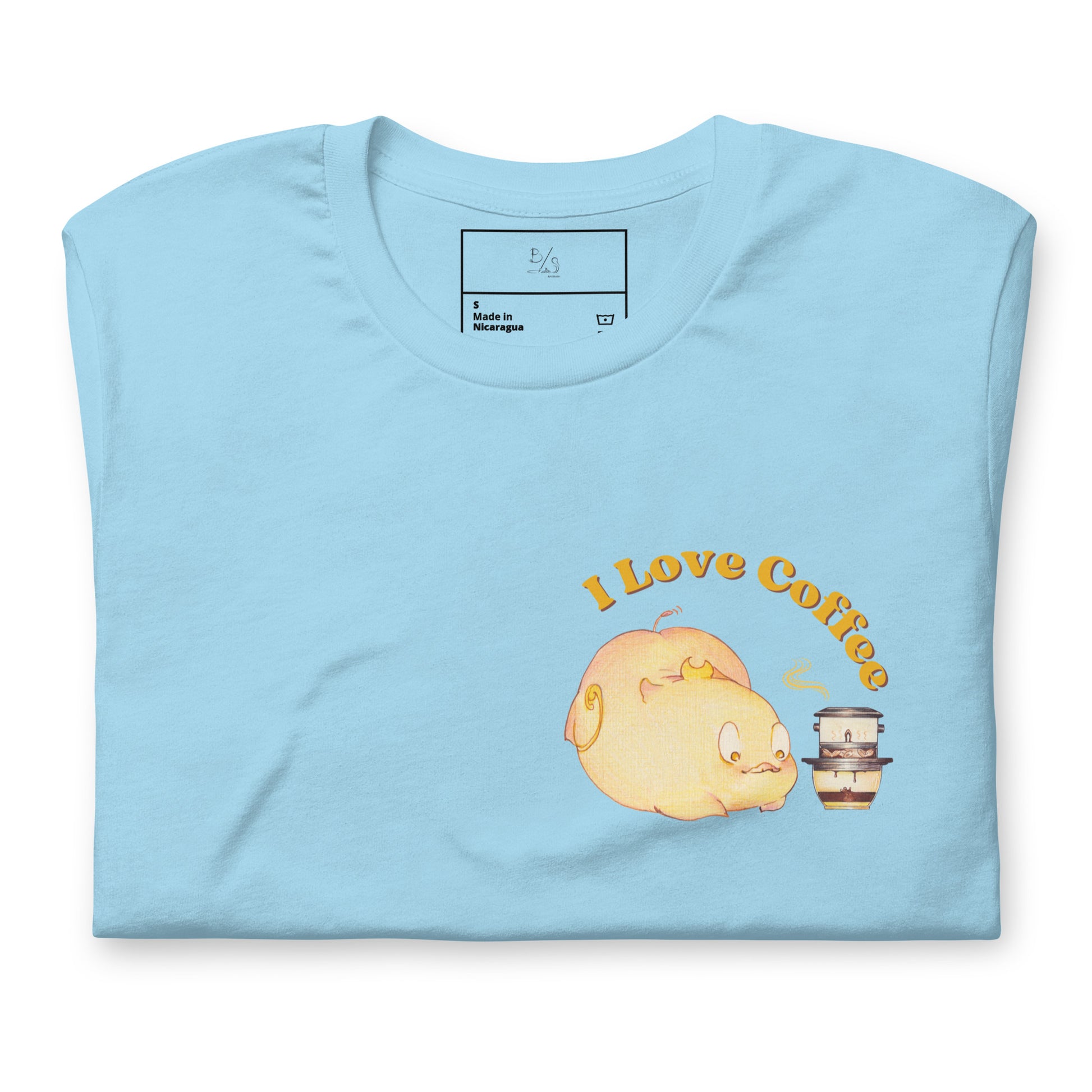 T-shirt - Pig Moon loves Coffee - Storybook character | Pig Moon Store