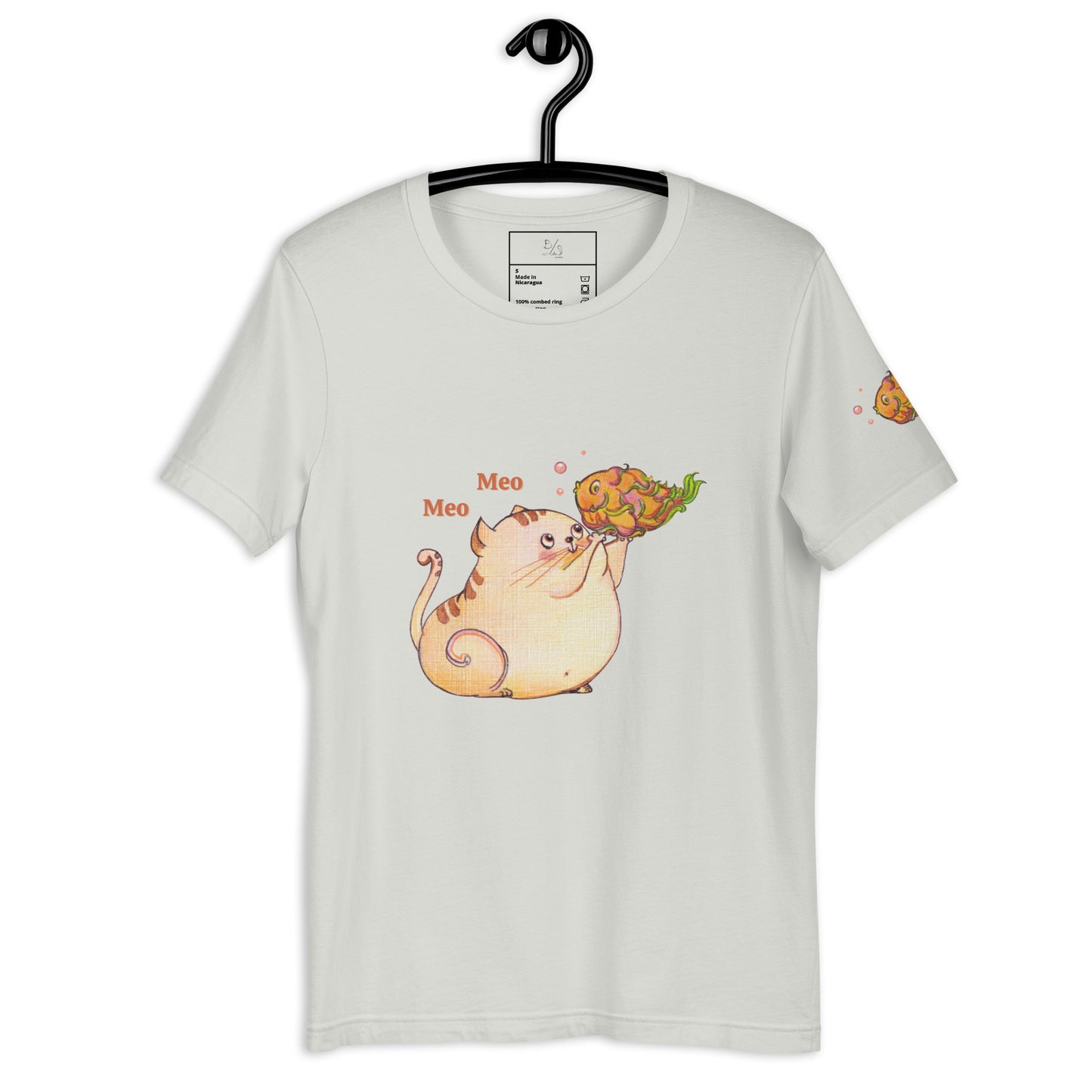 Cute Cat with Dragon Fruit Fish T-Shirt